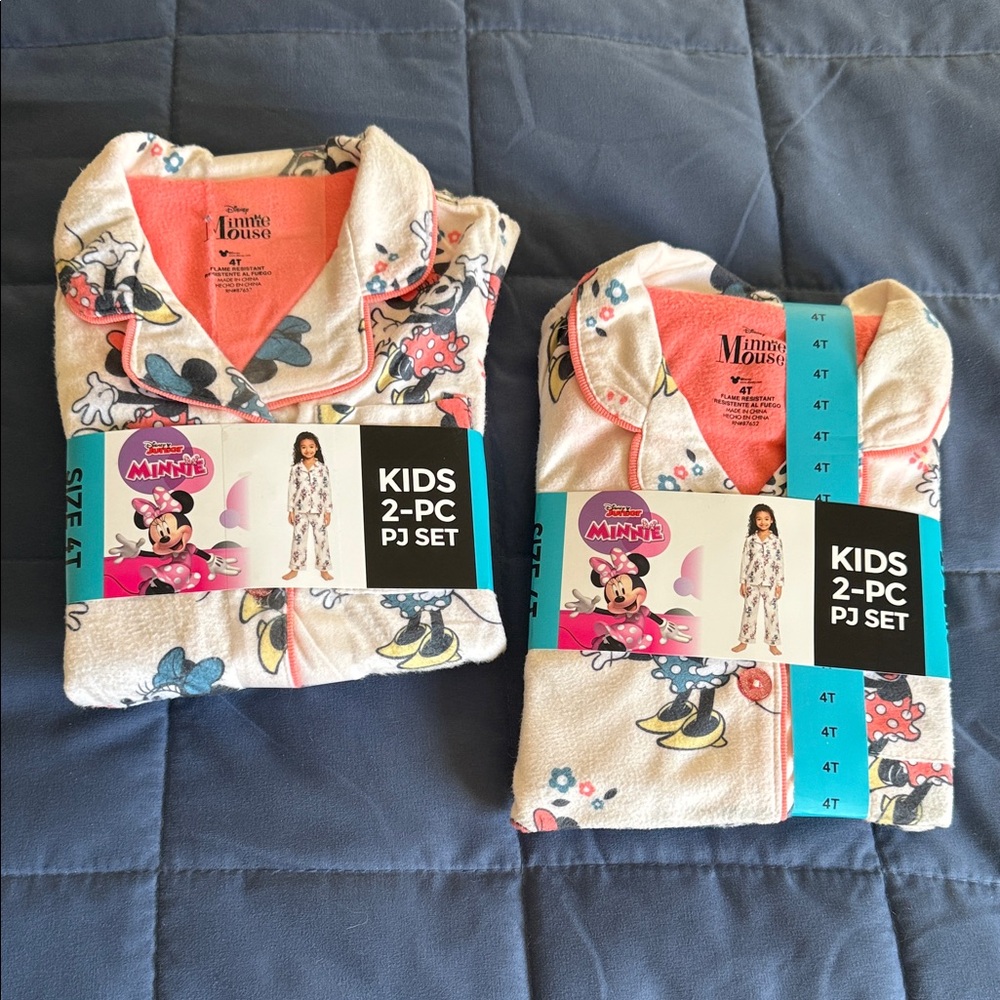 Two Disney Minnie Mouse 2-piece pajama set size 4T